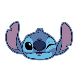 Aymax Coussin Forme Stitch - Clin D'&oelig;il - Bleu - 40x40 cm