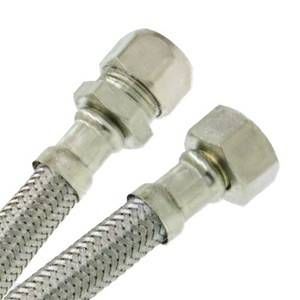 Watts Industries Flexible sanitaire Inox Ø intérieur 8mm raccord Bicône Cuivre 8/10 Femelle 1/2" (15/21) longueur 30 cm