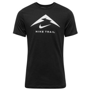 Nike Maillot manches courtes dri fit trail logo noir