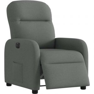 VidaXL Fauteuil inclinable électrique Gris foncé Tissu