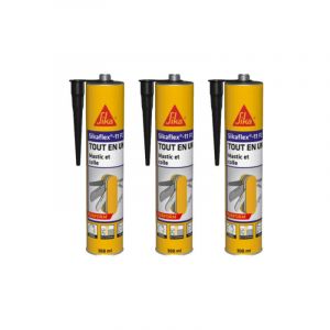 Sika Lot de 3 mastics colles multi-usages flex 11 fc Purform - Noir - 300ml - Noir