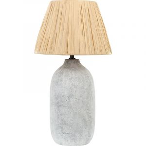 Beliani Lampe de Chevet en Céramique Grise 56 cm avec Abat-Jour en Papier Design Matilde