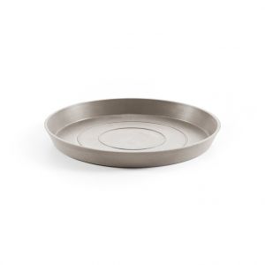 Soucoupe ronde en plastique recyclé taupe Ecopots - Ø 30 cm