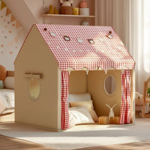 Tente de jeu enfants grande ouverture - cr&egrave;me