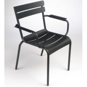 Image de Fermob Fauteuil empilable Luxembourg / Métal - Aluminium réglisse en métal