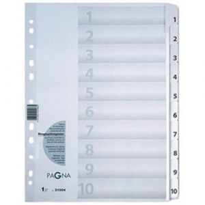 Image de Pagna Intercalaire En Carton Chiffres 1 - 10 A4 10 Touches