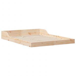 VidaXL Cadre De Lit Marron 140 X 190 Cm Bois Massif En Pin