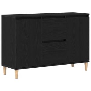 VidaXL Buffet avec tiroir Noir 101 x 35 x 60 cm Bois d'ingénierie