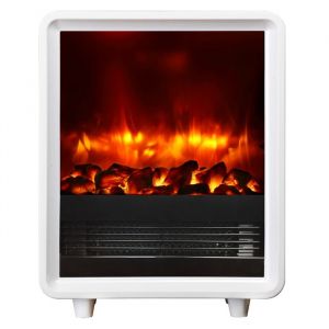 Cheminée électrique BALDERIA George - Poêle électrique, chauffage 2000 W - Blanc