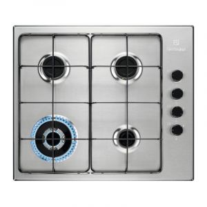 Electrolux EGS6414X, Intégré, Cuisinière à gaz, Acier inoxydable, Acier inoxydable, Émaillé, Rond
