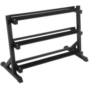 Ise Rack De Rangement Pour Poids Et Haltères,Support Haltères Repose Musculation,Charge Max. 250 Kg,Râtelier A 3 Niveaux,Noir