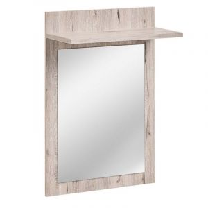 Miroir &Eacute;tag&egrave;re en Bois "Gustavo" 90cm Naturel Prix