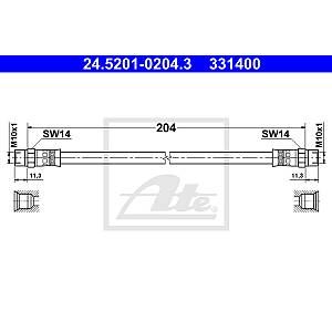 Image de ATE Flexible de frein BMW Série 2, BMW Série 6, VOLVO S70, VOLVO V70, VOLVO C70 (00324.5201-0204.3)