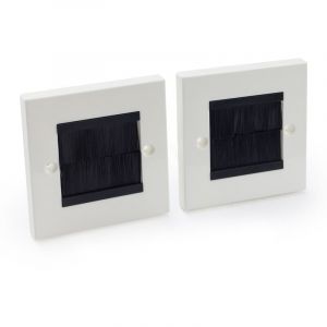 OneConcept Lot de 2 passe-câbles - 86 x 86 mm - installation facile -Noir & blanc