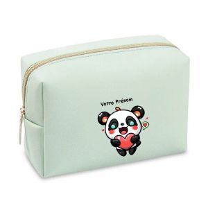 Grande trousse et pochette de maquillage Vert pastel Taperso avec motif Panda LOL personnalisee