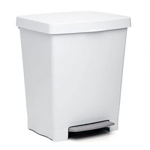 Tatay Poubelle de Cuisine Cubik, Capacité 23L, Pédale Rétractable, Polypropylène, Sans BPA, Sac Poubelle 30L. Blanche. Dimensions 33.5 x 30 x 39 cm