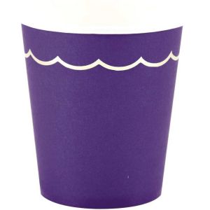 Ruedelafete Sachet de 8 Gobelets Violet et or
