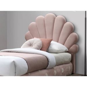 Tête de lit coquillage - 110 cm - Velours - Rose - MOANA