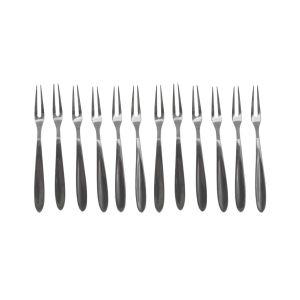 Fackelmann 9911750 Lot De 12 Fourchettes À Escargots, Fourchette, Fourchette À Crustacés, Acier Inoxydable, Argenté, 12,5 Cm