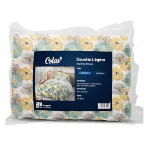 COLAS NORMAND Couette L&eacute;g&egrave;re &ndash; 140x200 cm - Imprim&eacute;e Kimono - Enveloppe 100% Microfibre Polyester &ndash; Garnissage 100% Polyester &ndash; Fabrication Fran&ccedil;aise