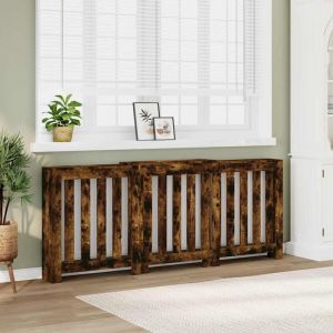 VidaXL Cache-radiateur chêne fumé 205x21,5x83,5 cm bois d'ingénierie