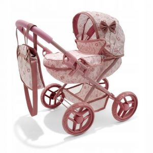 Image de Poussette pour poup&eacute;e - KINDERPLAY - KP0263A - Rose - Sac zipp&eacute; - Panier inf&eacute;rieur
