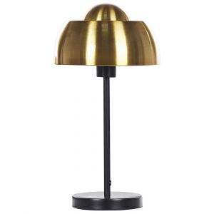 Beliani Lampe de bureau en m&eacute;tal noir et dor&eacute;