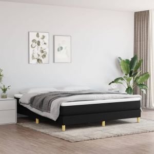 VidaXL Sommier à ressorts de lit Noir 180x200 cm Tissu