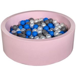 Piscine à balles Aire de jeu + 200 balles rose perle, bleu, gris