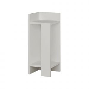 Dmora - Chevet Dgregucc, Commode basse, Table de nuit, Étagère de chevet, 25x27h60 cm, Blanc