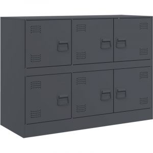 VidaXL Buffet anthracite 99x39x73 cm acier, armoire, placard, buffet haut, armoire latérale, armoire de rangement, organisateur de maison