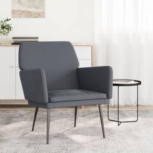 VidaXL Fauteuil Gris foncé 62x79x79 cm Velours Gris foncé