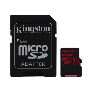 Kingston SDCR/64GB - Canvas React - Carte mémoire (adaptateur microSDXC vers SD) 64 Go