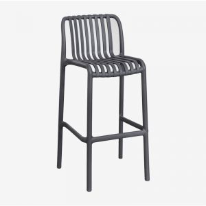 Pack De 2 Tabourets Hauts Empilables Wendell Gris Graphite ¿77 Cm