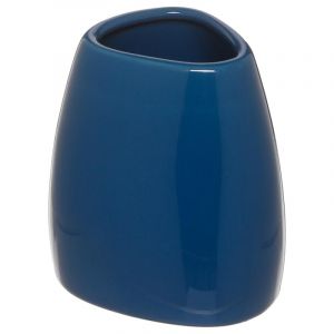 Image de Gobelet Salle de Bain "Galet" 9cm Bleu Marine Prix