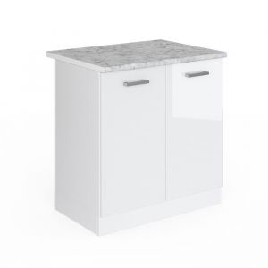 Meuble de cuisine VICCO - Meuble sous-évier 80 cm - Blanc mat - Contemporain - Design