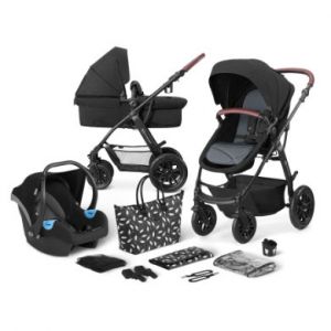 Kinderkraft Poussette combinée Trio XMOOV, jusqu'à 22 kg, Couffin, nacelle et siège-auto, Noir