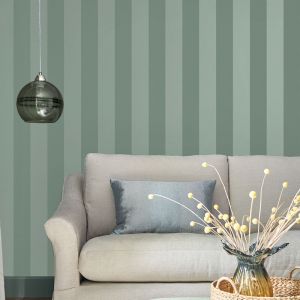 Laura Ashley Papier peint intissé Lille Pearlescent Stripe Jade 1005 x 52cm Vert - Vert