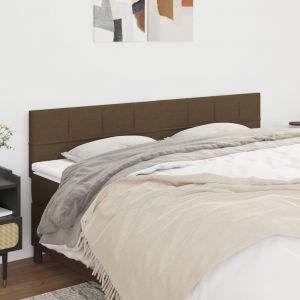 VidaXL Têtes de lit 2 pcs Marron Foncé 100x5x78/88 cm Tissu - Dark brown