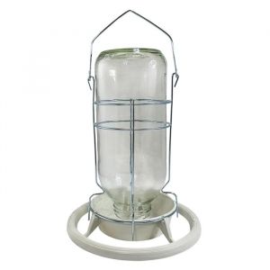 Distributeur d'eau pour oiseaux avec insert en verre Nobby Pet Omnia