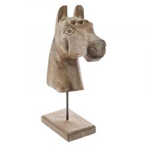 Image de Statue Déco "Tête de C val" 43cm Naturel Prix