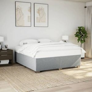 VidaXL Cadre de lit Gris clair 180x200 cm Tissu, sommier, cadre de lit plateforme, cadre de lit rembourré, meuble de chambre à coucher