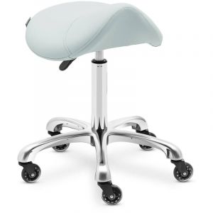 Tabouret selle de cheval york pistachio sur roues Ergonomique Hauteur réglable