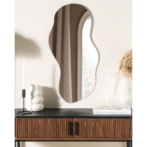 Beliani Miroir en verre argenté 80x33