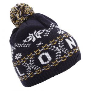London Bonnet à motif et pompon - Homme (Taille unique) (Bleu marine) - UTHA387