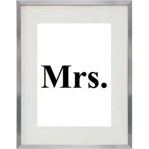 Shot Cadre Photo Mr & Mrs 30x40cm avec P e Partout Tableau Bois Verre (ARGENT)
