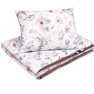 Bellochi Set de Couette Bebe 75x100 cm et Coussin Enfant 30x40cm - Couverture Enfant Réversible et Entièrement Lavable - 100% Coton - Choco Fantasy