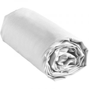 Drap housse 100% coton blanc 140 x 190 cm
