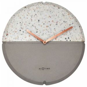 Nextime Horloge Murale - &Oslash; 32 cm - B&eacute;ton/Terrazzo - Gris - 'Conrazzo'