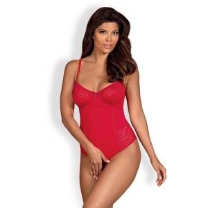 Image de Obsessive Body Rouge Passion avec Entrejambe Ouvert Jolierose L/XL (40/42)